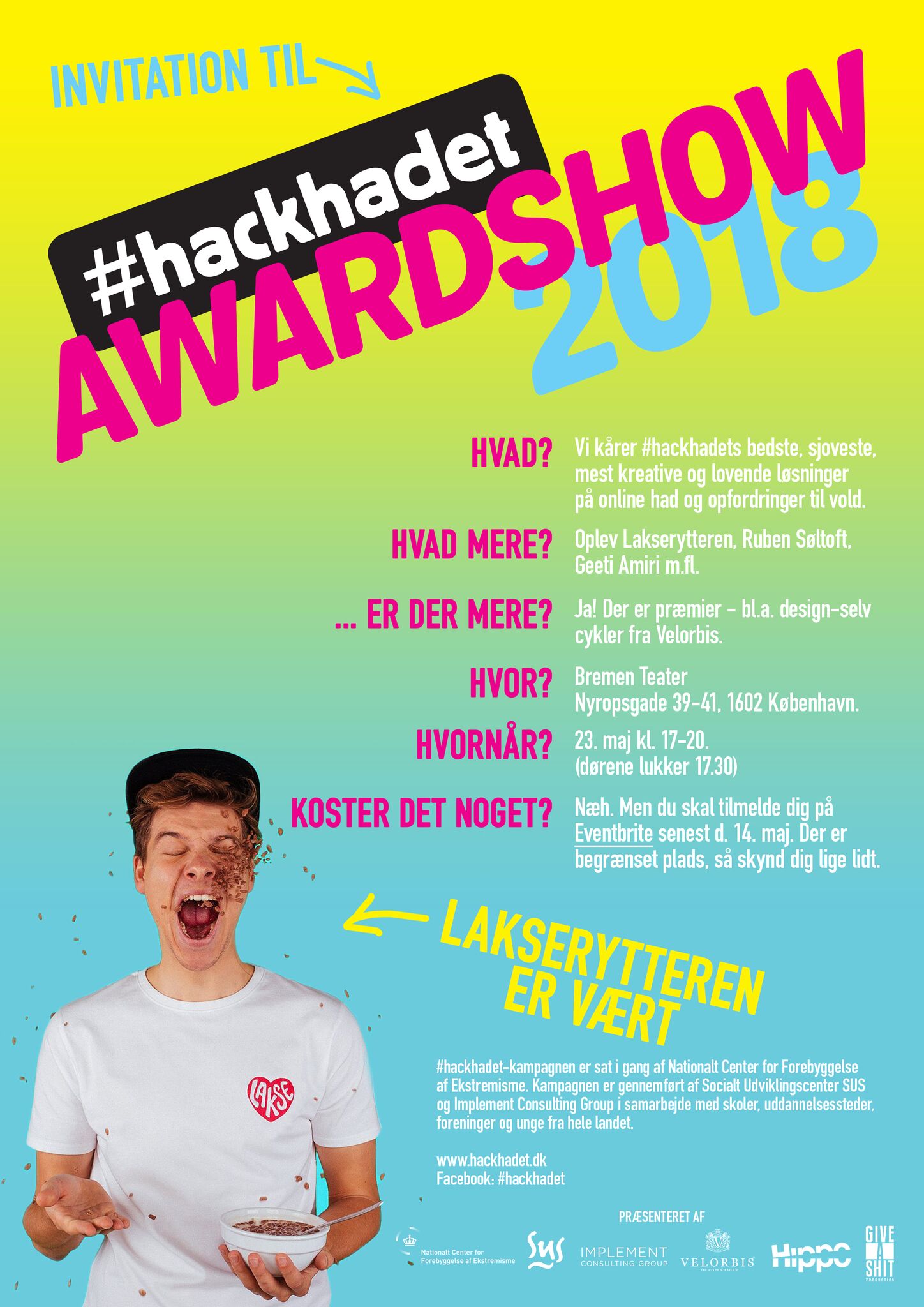 #hackhadet Awardshow 2018 – unges bedste løsninger på online had og vold