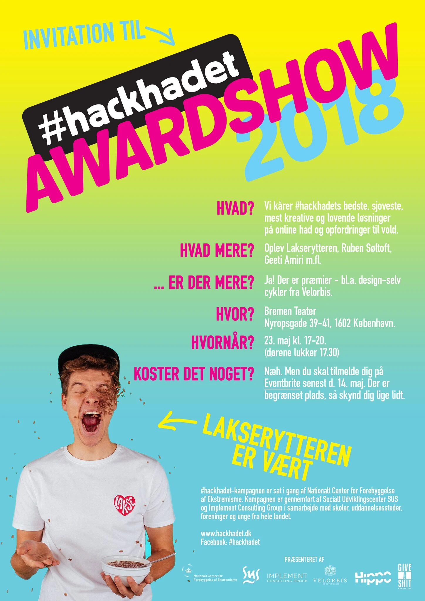 #hackhadet Awardshow 2018 – unges bedste løsninger på online had og vold