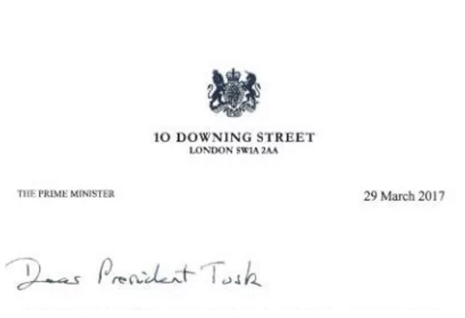 Her er briternes brev om udmelding af EU
