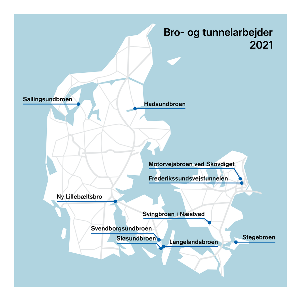 Stort projekt: 10 broer og tunneler skal renoveres i 2021