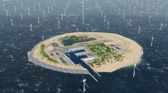 Selskaber vil bygge stor kunstig energi-ø i Nordsøen