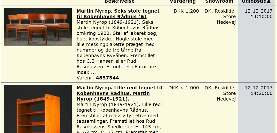 Køb originale rådhusmøbler: København sælger ud af