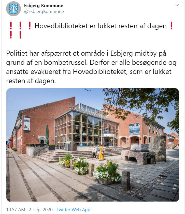 Bombetrussel truer i Esbjerg