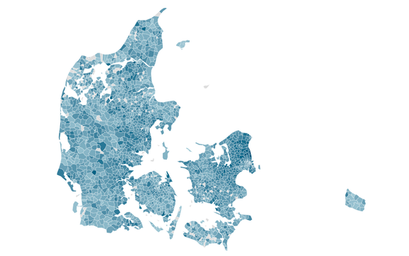 I Vedbæk Sogn tjener de fem gange mere end i det fattigste sogn