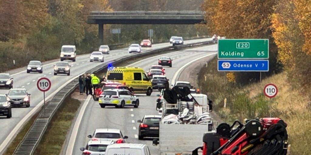 Flere uheld på samme motorvej: Op til en times kø