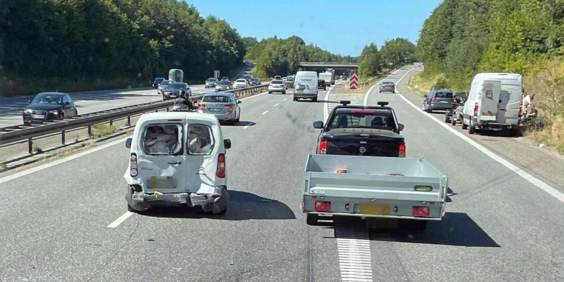 Uheld på motorvej fredag eftermiddag, kødannelse og forlænget rejsetid