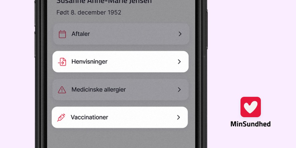 To nye funktioner i MinSundhed-appen