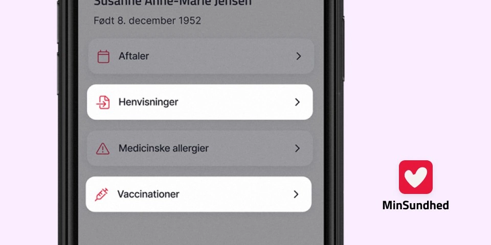 To nye funktioner i MinSundhed-appen