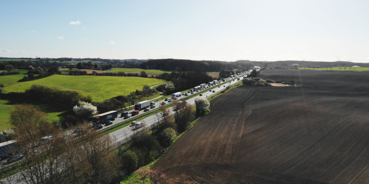 Uheld på motorvej, op til 60 minutters ekstra rejsetid