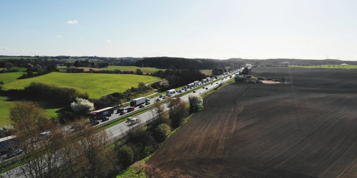 Uheld på motorvej, op til 60 minutters ekstra rejsetid