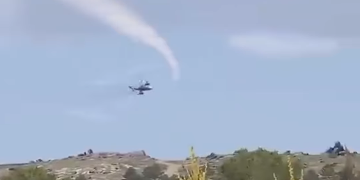 Helikopternedskydning af Hamas går viralt – men der er et markant problem