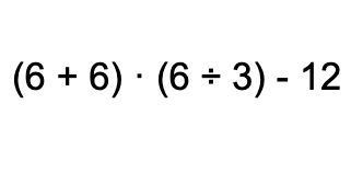 Kan du løse regnestykket (6 + 6) · (6 ÷ 3) – 12? Alt for mange laver en udbredt fejl