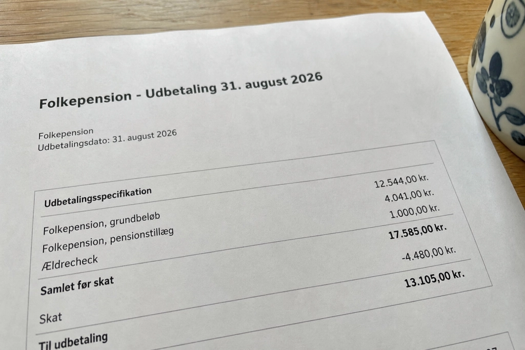 Folkepension udbetales 31. august: Her er grundbeløbet for 2026