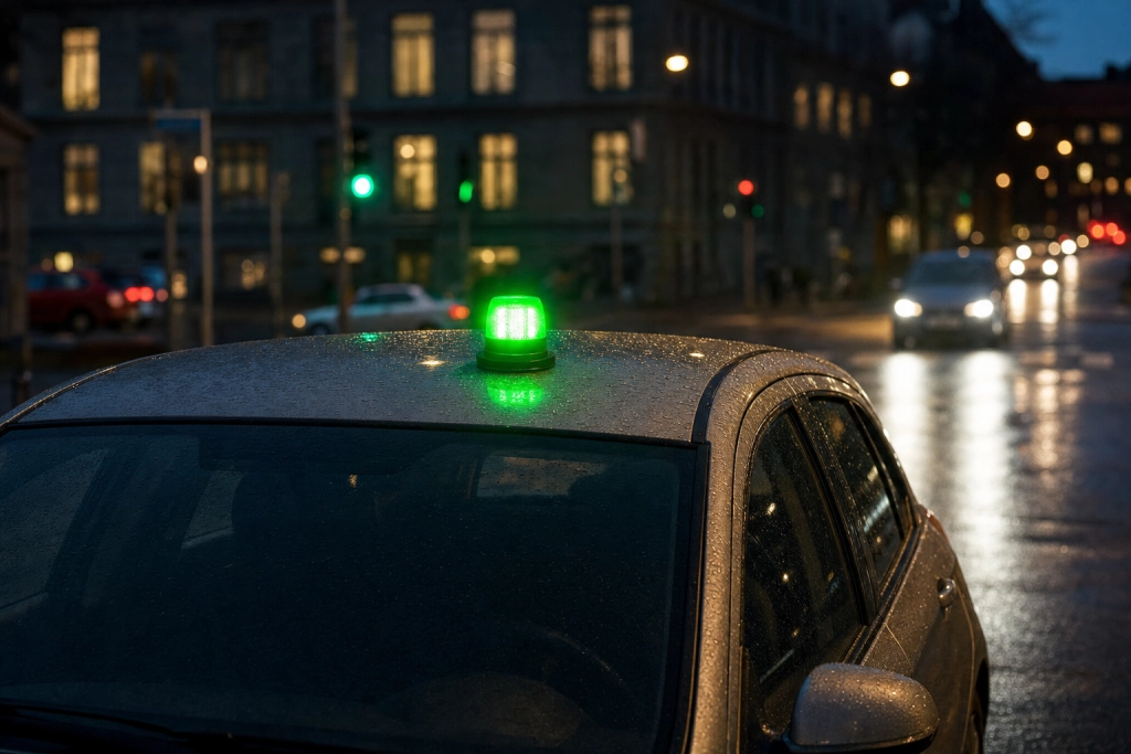 Grønt lys på bilens tag: Her er reglen, de færreste bilister kender